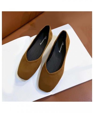 womens office shoes, Womens Loafers Wedge Heel Round Toe Medium Heel Shallow slip on shoes Z-08 Brown $13.15 Athletic Shoes