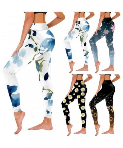 Thick High Waist Yoga Pants Workout Running Yoga Leggings for Women Blue $10.69 Outdoor Shoes