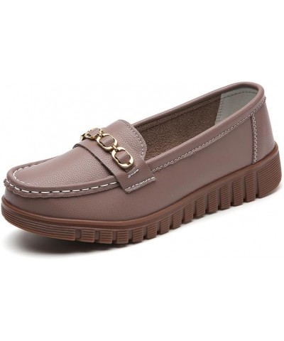 Womens Slip-on Soft Wedge Platform Loafers Classic Comfy Casual Comfy Outdoor Shoes Cameo Brown $30.73 Loafers & Slip-Ons