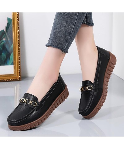 Womens Slip-on Soft Wedge Platform Loafers Classic Comfy Casual Comfy Outdoor Shoes Cameo Brown $30.73 Loafers & Slip-Ons