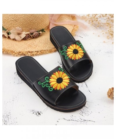 Women's Breathable Open Toe Slide Sandals Women's Breathable Shoes Fashion Leisure Slippers Outdoor Sandals Casual (Yellow, 8...