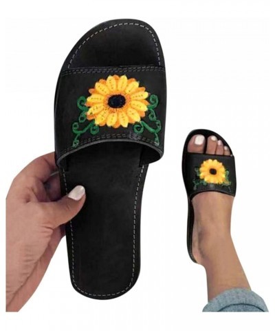 Women's Breathable Open Toe Slide Sandals Women's Breathable Shoes Fashion Leisure Slippers Outdoor Sandals Casual (Yellow, 8...