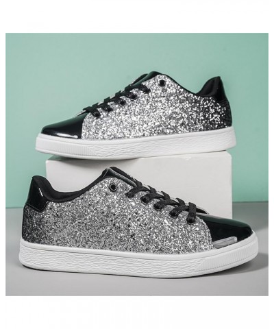 Women's Fashion Glitter Sneakers Sparkly Walking Shoes Low & High Top Shiny Casual Shoes Dressy Tennis Shoes 1.black $26.31 F...