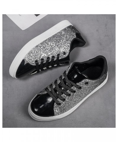 Women's Fashion Glitter Sneakers Sparkly Walking Shoes Low & High Top Shiny Casual Shoes Dressy Tennis Shoes 1.black $26.31 F...