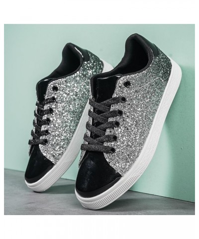 Women's Fashion Glitter Sneakers Sparkly Walking Shoes Low & High Top Shiny Casual Shoes Dressy Tennis Shoes 1.black $26.31 F...