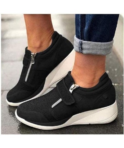 Women's Rhinestone Sneakers Arch Support Walking Fashion Casual Glitter Bling Shoes Wide Width Walking Shoes Black $18.77 Fas...