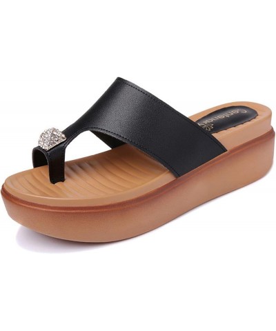 Womens Slide Sandals with High Heels Wedge Platform Casual Slip on for Summer Clip Toe Thick Bottom Slipper Shoes Black $27.5...