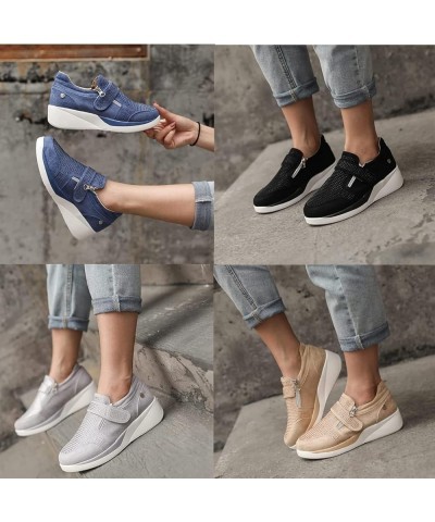 Women's Rhinestone Sneakers Arch Support Walking Fashion Casual Glitter Bling Shoes Wide Width Walking Shoes Black $18.77 Fas...