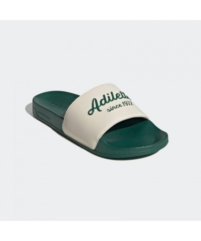 Unisex-Adult Adilette Shower Slide Sandal Wonder White/Collegiate Green/Collegiate Green $13.95 Athletic Shoes