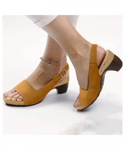 Women Heeled sandals Black Girls' sandals Half Soles Dance Shoes Girls Transparent sandals For Women Heels Women Heele Yellow...