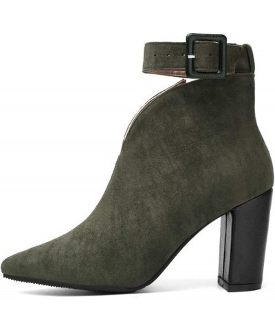 Womens Ankle Booties - Ladies Comfortable Western Cutout Boot Pointed Toe Ankle-Strap Non-skid Boot Green $31.89 Boots