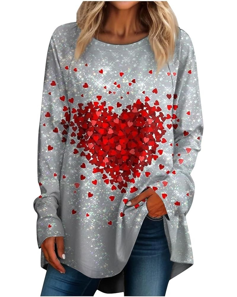 Valentine's Day Top Valentine Day Shirts for Women Long Sleeve Cute Love Hearts Graphic Tees Casual Fashion Blouse Tops 02-li...