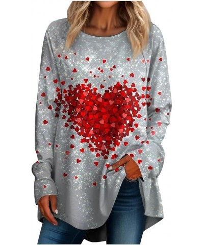 Valentine's Day Top Valentine Day Shirts for Women Long Sleeve Cute Love Hearts Graphic Tees Casual Fashion Blouse Tops 02-li...