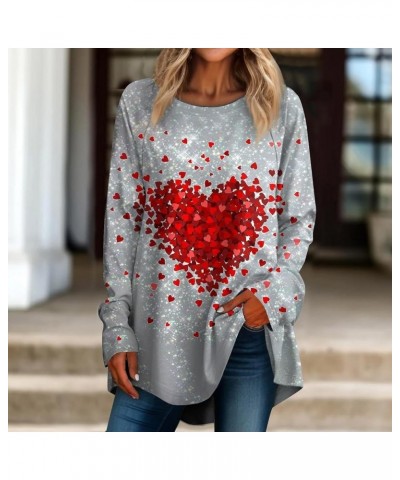 Valentine's Day Top Valentine Day Shirts for Women Long Sleeve Cute Love Hearts Graphic Tees Casual Fashion Blouse Tops 02-li...