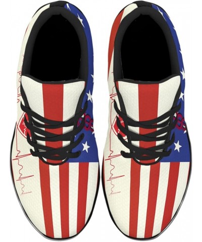 Nurse Shoes American Flag Print Nursing Sneakers Personalization Lightweight Breathable Running Shoes Gift for Medical Lover ...