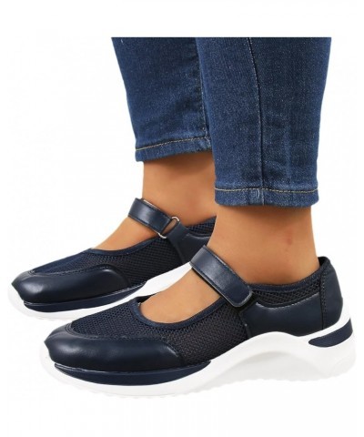 orthopedic platform loafers, Women's Fashion Casual Breathable Lightweight Platform Shoes Sport Running Shoes Z-07 Dark Blue ...