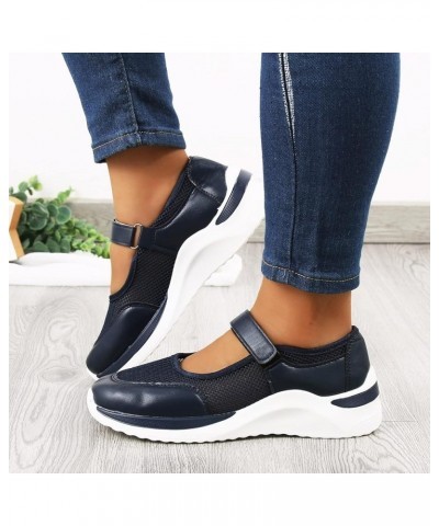 orthopedic platform loafers, Women's Fashion Casual Breathable Lightweight Platform Shoes Sport Running Shoes Z-07 Dark Blue ...