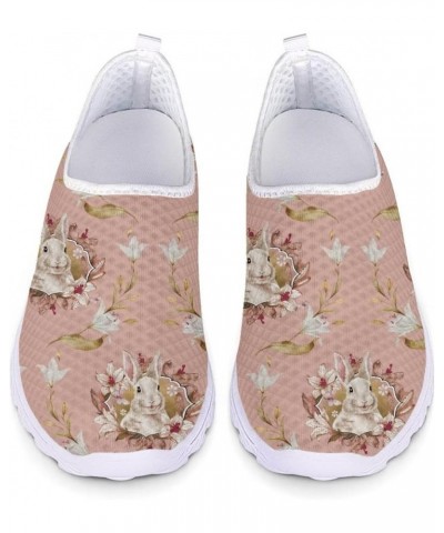 Mesh Sneaker Women Men Walking Shoes Slip On Non Slip US 5-12 Sports Activewear Easter Rabbit Flower $13.72 Athletic Shoes