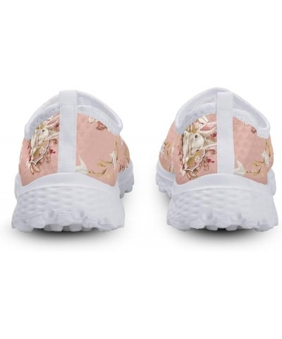 Mesh Sneaker Women Men Walking Shoes Slip On Non Slip US 5-12 Sports Activewear Easter Rabbit Flower $13.72 Athletic Shoes