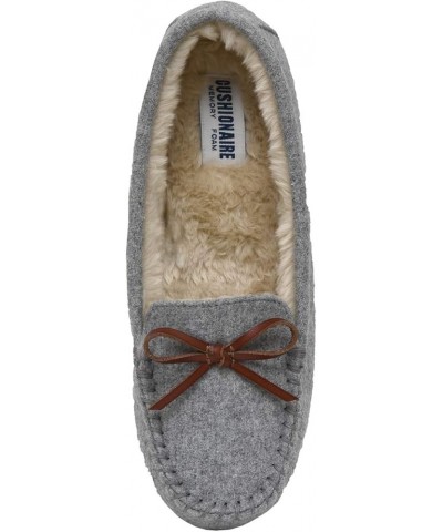 Women's Sabina Moccasin Slipper +Memory Foam Grey Wool $14.57 Slippers