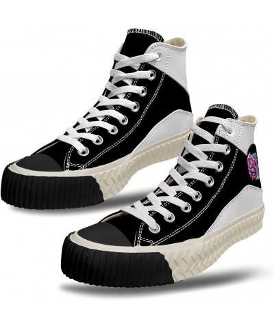 Popular Graffiti (19),Black Custom high top lace up Non Slip Shock Absorbing Sneakers Sneakers with Fashionable Patterns $48....