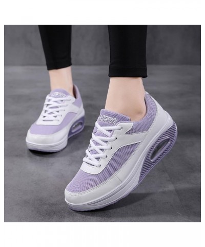 Platform Shoes for Women Casual Breathable Lightweight Platform Shoes Sport Running Shoes Womens Loafers Comfortable Z-06 Pur...