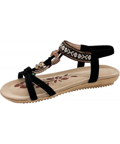 Womens Sandals Wide Slippers Soft Sexy Slippers Flip Flops Pump Sandals Vacation Bohemian Sandals Black $10.53 Sandals