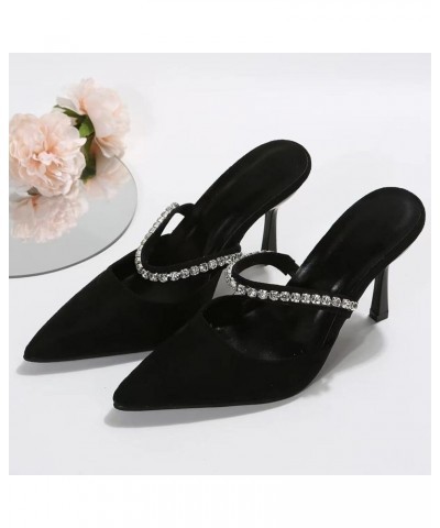 Womens Two Band Sandal Summer Open Toe Heels Slippers Slingback Sandal Dress Shoes Holiday Sandals Shoes Black $14.57 Sandals