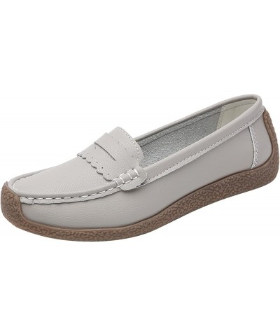 Platform Loafers for Women Flats Shoes Women Ballet Flats with Arch Support Loafers Shoes Grey $16.19 Flats