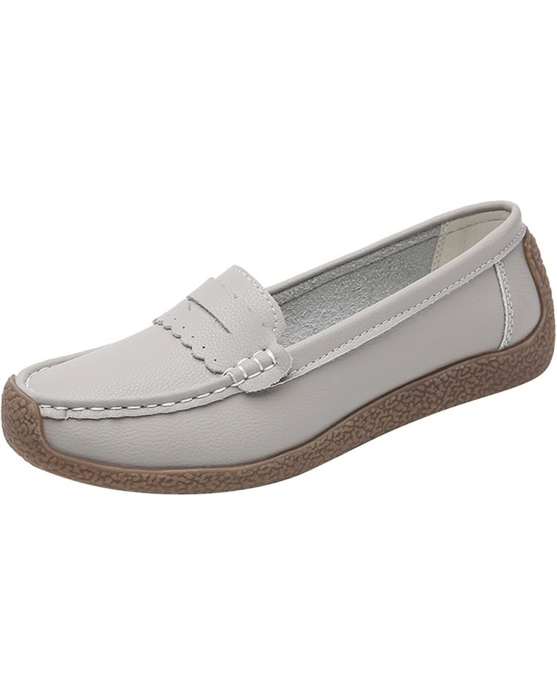 Platform Loafers for Women Flats Shoes Women Ballet Flats with Arch Support Loafers Shoes Grey $16.19 Flats