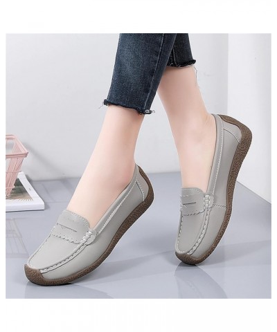 Platform Loafers for Women Flats Shoes Women Ballet Flats with Arch Support Loafers Shoes Grey $16.19 Flats