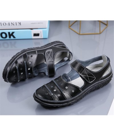 Casual Sandals Women 2021 Summer Hollow Breathable Nurse Simple Women's Sandals Comfortable Slope Heel Sandals Women Black 6 ...