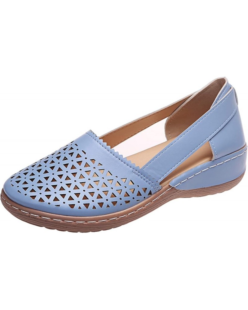 Sandals for Women Summer Casual Closed Toe Flat Boat Shoes Ladies Hollow Breathable Slip on Sandals Comfortable Moccasins Loa...