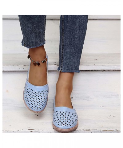 Sandals for Women Summer Casual Closed Toe Flat Boat Shoes Ladies Hollow Breathable Slip on Sandals Comfortable Moccasins Loa...