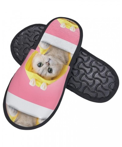 Fuzzy Feet Slippers For Women,House Shoes Non Slip Indoor/Outdoor,A Funny Cat Designs-Medium $11.94 Slippers