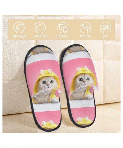 Fuzzy Feet Slippers For Women,House Shoes Non Slip Indoor/Outdoor,A Funny Cat Designs-Medium $11.94 Slippers