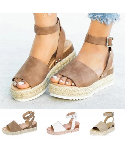 Espadrille Sandals for Women, Sandals for Women Dressy Summer Platform Sandals Breathable Beach Sandals with Buckle White $14...