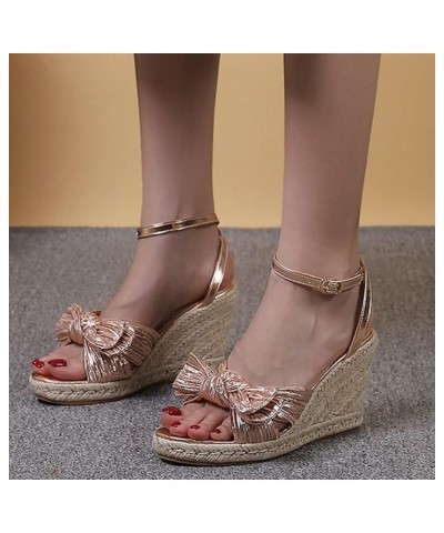 Espadrilles Wedges for Women Wide Toe Platform Espadrille Sandals Summer Wedges 2024 Espadrilles Wide Width Flats Ladies Summ...