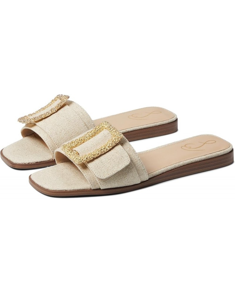 Women's Inez Flat Sandal Natural Burlap $38.89 Sandals