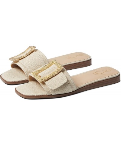 Women's Inez Flat Sandal Natural Burlap $38.89 Sandals