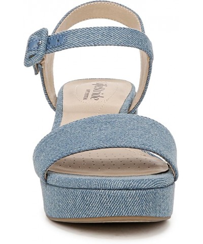 Women's Trendy Heeled Sandal Denim Blue $43.51 Sandals