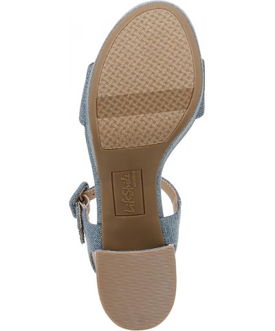 Women's Trendy Heeled Sandal Denim Blue $43.51 Sandals