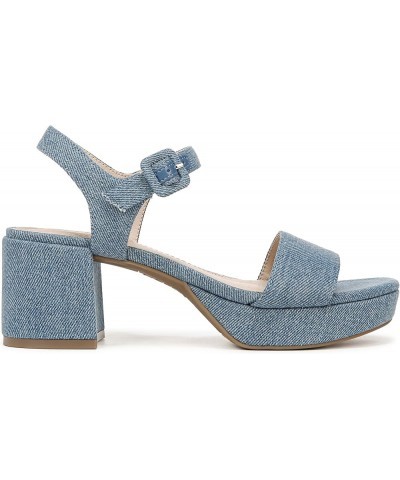 Women's Trendy Heeled Sandal Denim Blue $43.51 Sandals