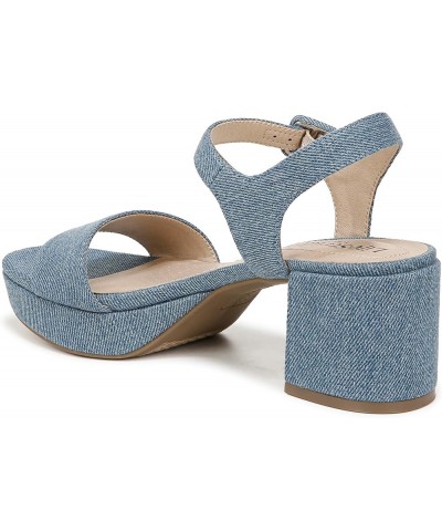 Women's Trendy Heeled Sandal Denim Blue $43.51 Sandals