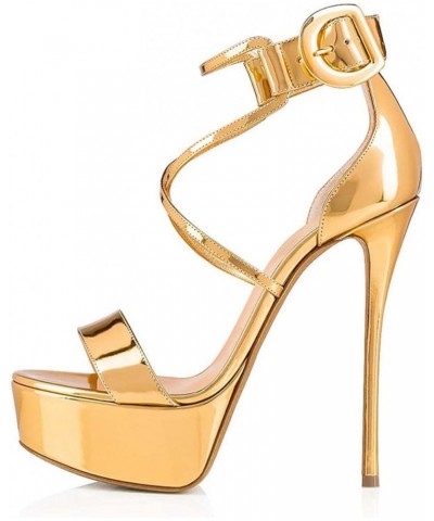 Platform Buckle Open Heel Sandals A 46 $34.47 Sandals