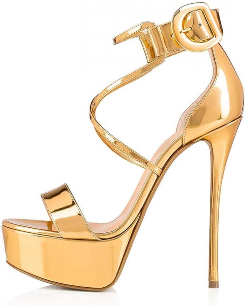 Platform Buckle Open Heel Sandals A 46 $34.47 Sandals