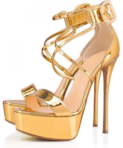 Platform Buckle Open Heel Sandals A 46 $34.47 Sandals