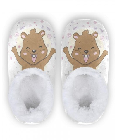 Happy Groundhog Day Home Winter Slippers Flowers Leaf Spa Travel House Slipper Soft Memory Foam Slipper Non Slip for Women Me...