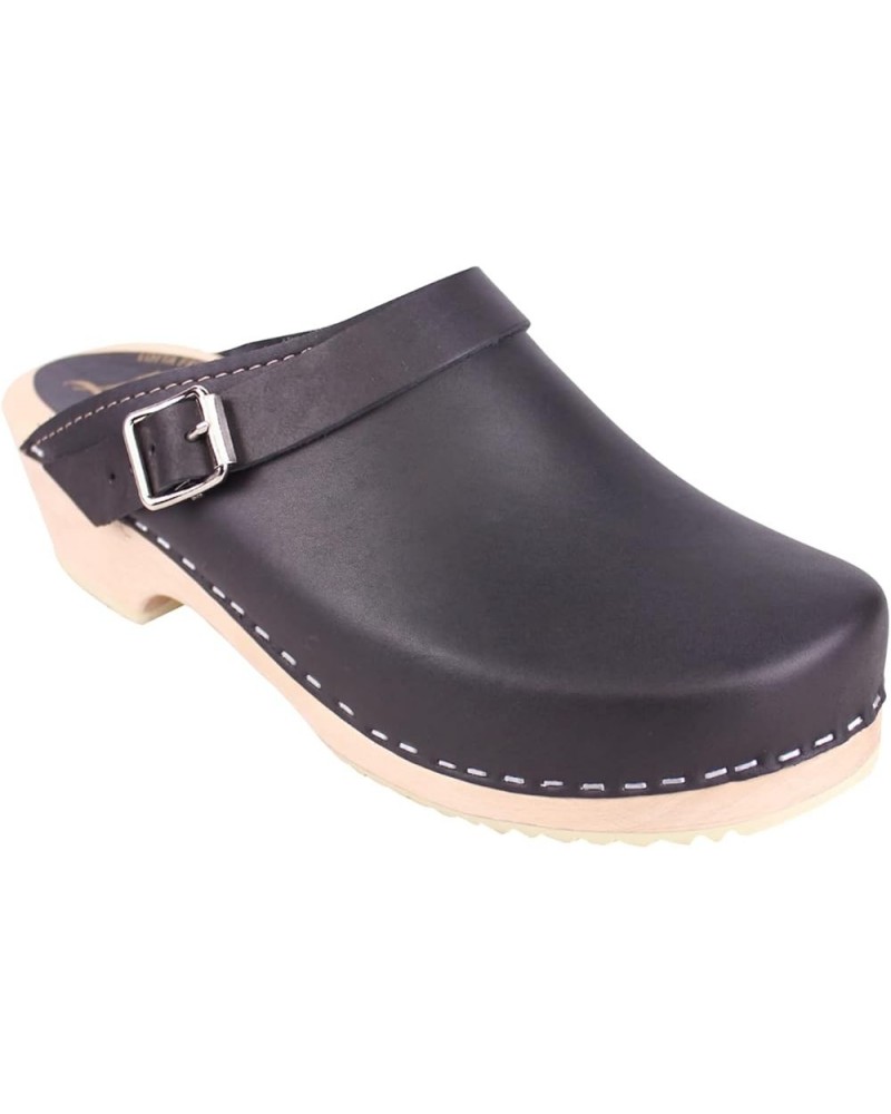 Swedish Classic Clog with Buckled Strap for Women | Low Heel Slip-on Wooden Clogs Made in Sweden | Supportive Alder Wood Base...