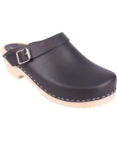 Swedish Classic Clog with Buckled Strap for Women | Low Heel Slip-on Wooden Clogs Made in Sweden | Supportive Alder Wood Base...